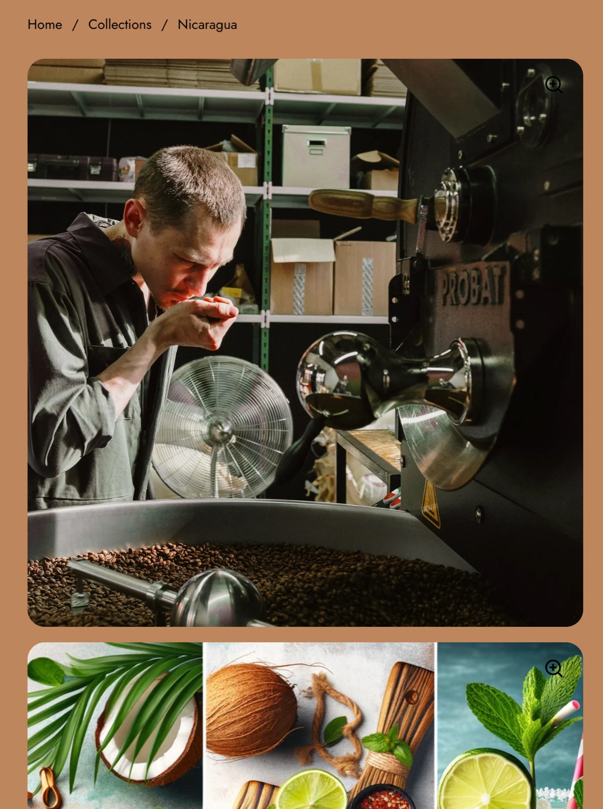 Product page gallery in the Scroll one column style: product images stacked in a single column.