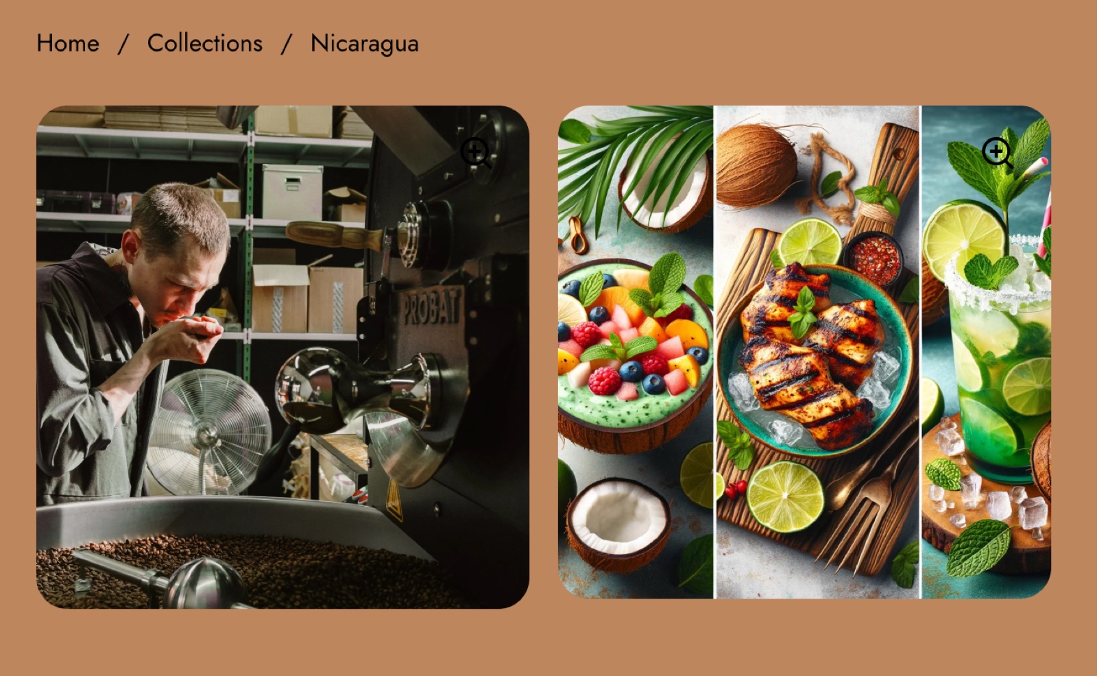 Product page gallery in the Scroll two columns style: product images side by side in two columns.